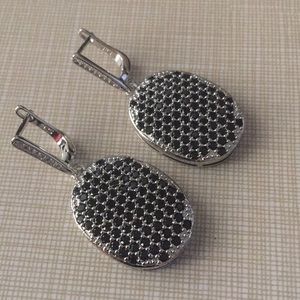 Luxurious Natural Black Sapphire Earrings